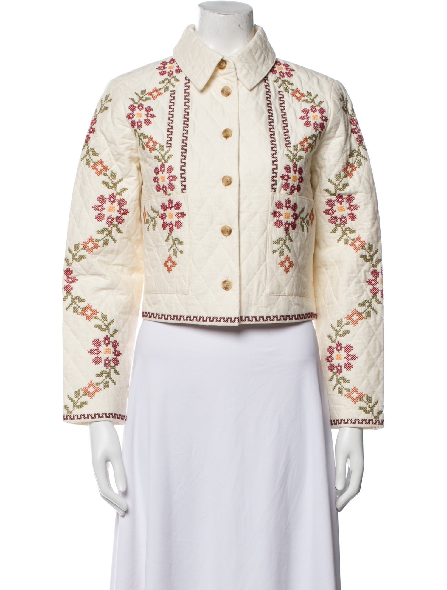 Sezane x Lucia Vergara Floral Print Denim Jacket w/ Tags