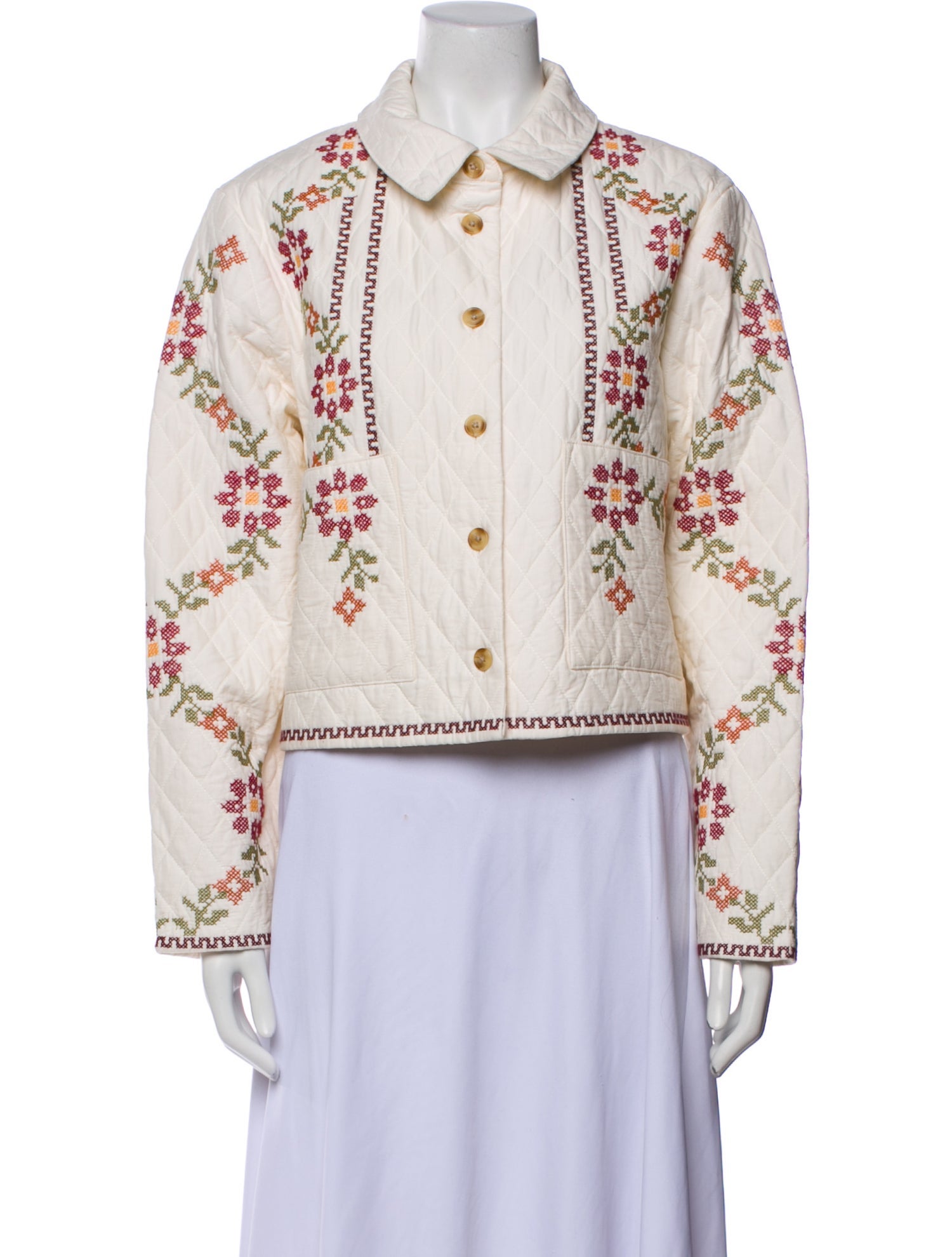 Sezane x Lucia Vergara Floral Print Bomber Jacket