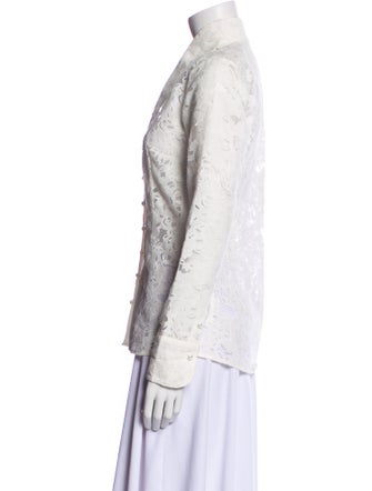 Susanne Spatt Lace Pattern Long Sleeve Button-Up Top