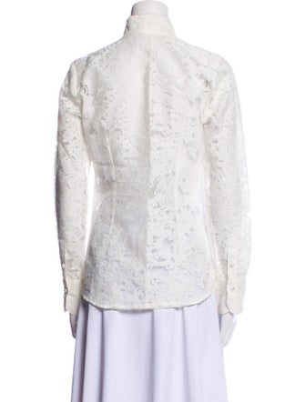 Susanne Spatt Lace Pattern Long Sleeve Button-Up Top
