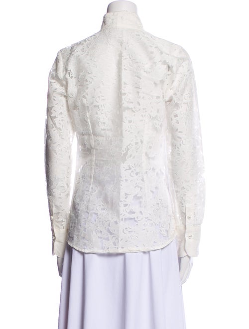 Susanne Spatt Lace Pattern Long Sleeve Button-Up Top
