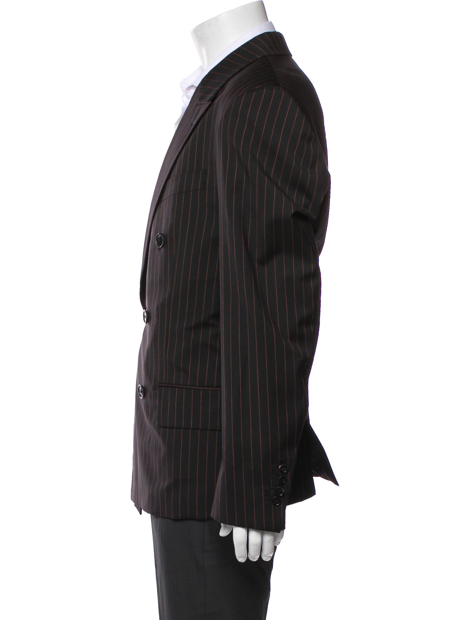 Supreme x Jean Paul Gaultier Pinstripe Double Breasted Wool Peacoat