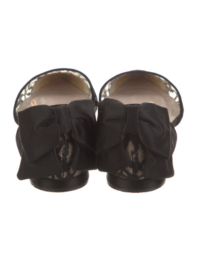 Sarah Jessica Parker Lace Bow Accents D'Orsay Flats Black Flats