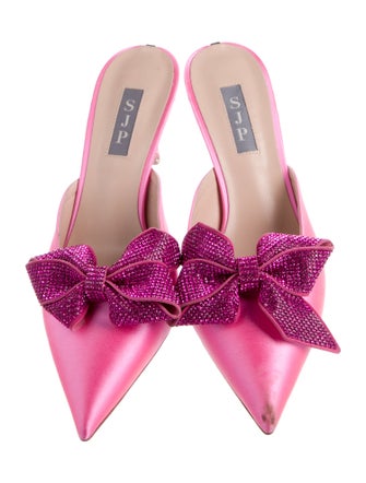 Sarah Jessica Parker Satin Bow Accents Mules