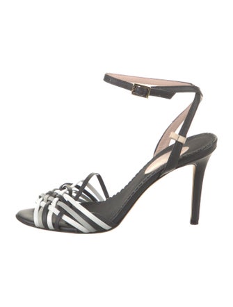 Sarah Jessica Parker Leather Colorblock Pattern Sandals