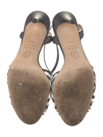 Sarah Jessica Parker Leather Colorblock Pattern Sandals