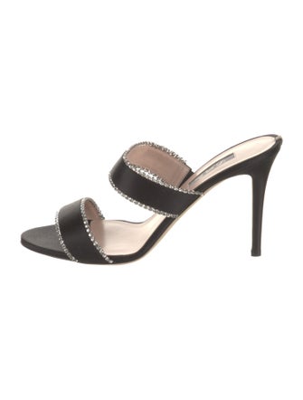 Sarah Jessica Parker Satin Crystal Embellishments Slides