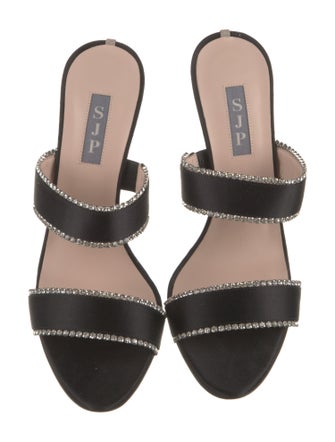 Sarah Jessica Parker Satin Crystal Embellishments Slides