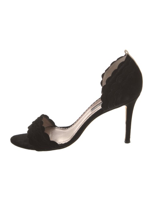 Sarah Jessica Parker Suede Scalloped Accent D'Orsay Pumps