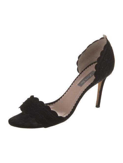 Sarah Jessica Parker Suede Scalloped Accent D'Orsay Pumps