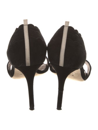 Sarah Jessica Parker Suede Scalloped Accent D'Orsay Pumps