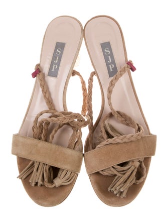 Sarah Jessica Parker Suede Braided Accents Sandals