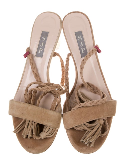 Sarah Jessica Parker Suede Braided Accents Sandals