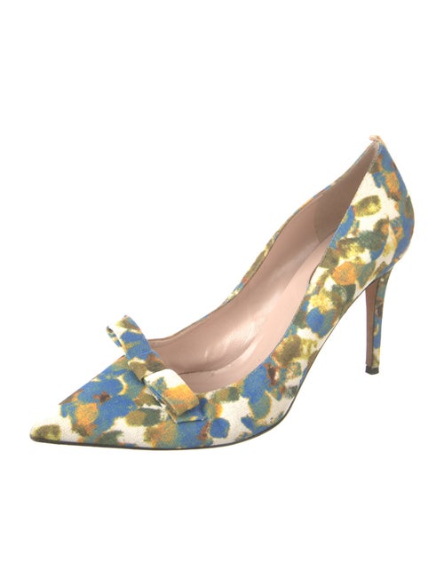 Sarah Jessica Parker Floral Print Bow Accents Pumps