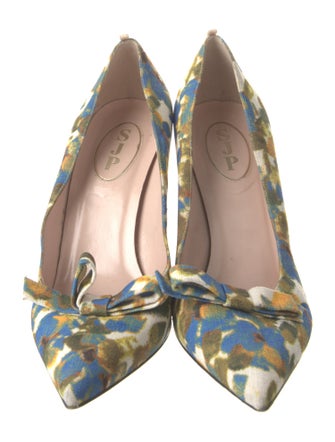 Sarah Jessica Parker Floral Print Bow Accents Pumps
