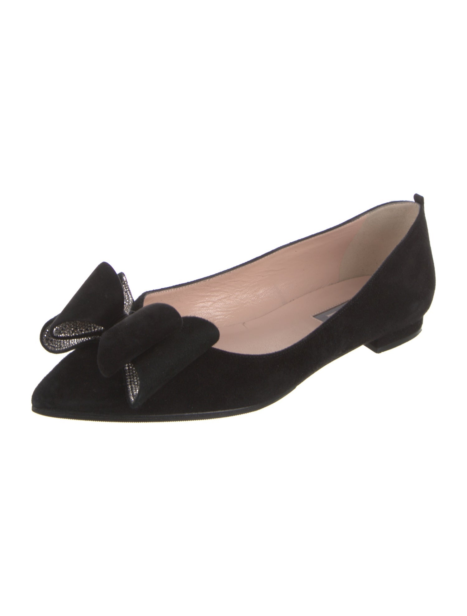 Sarah Jessica Parker Suede Bow Accents Ballet Flats