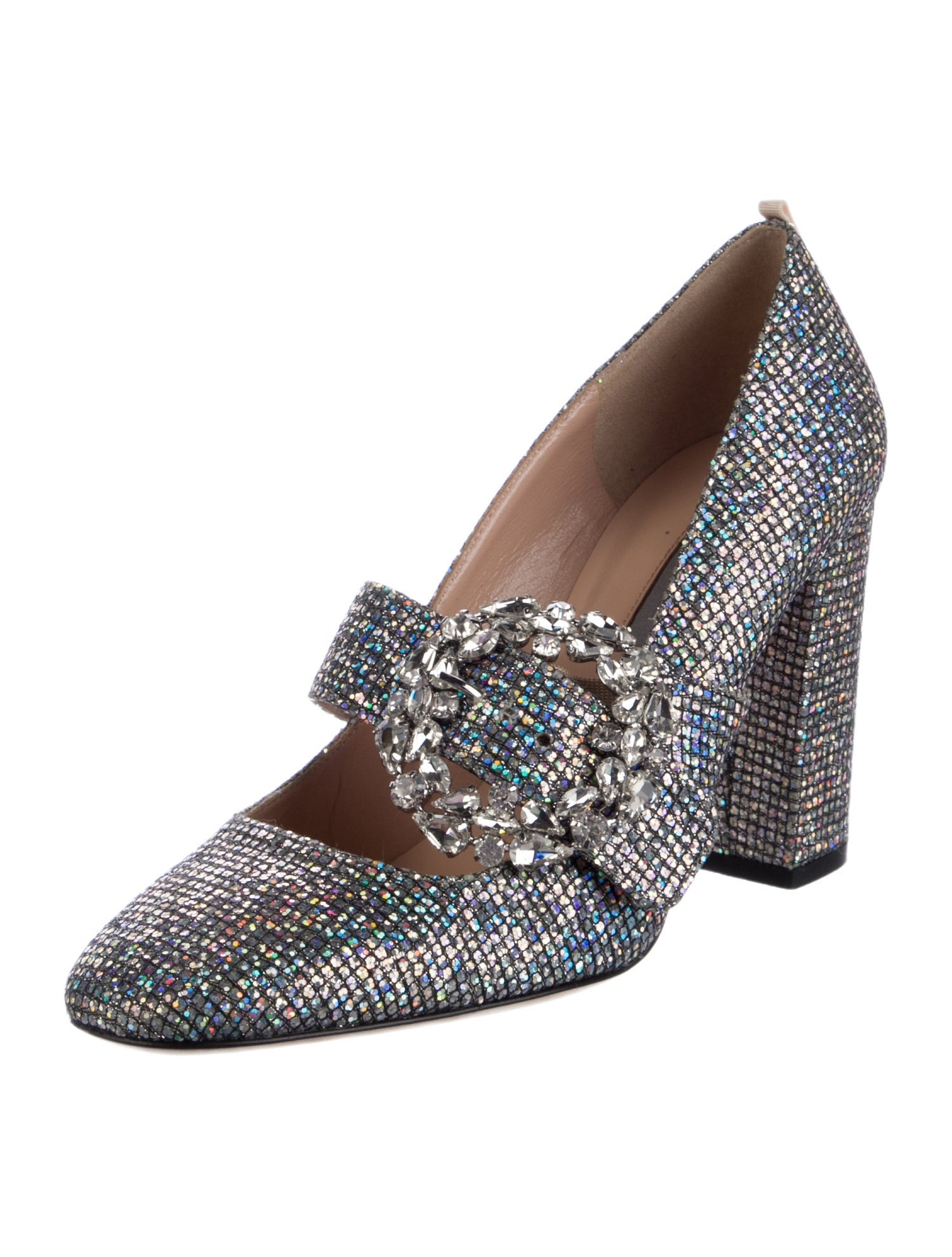 Sarah Jessica Parker Glitter Mesh Accents Pumps