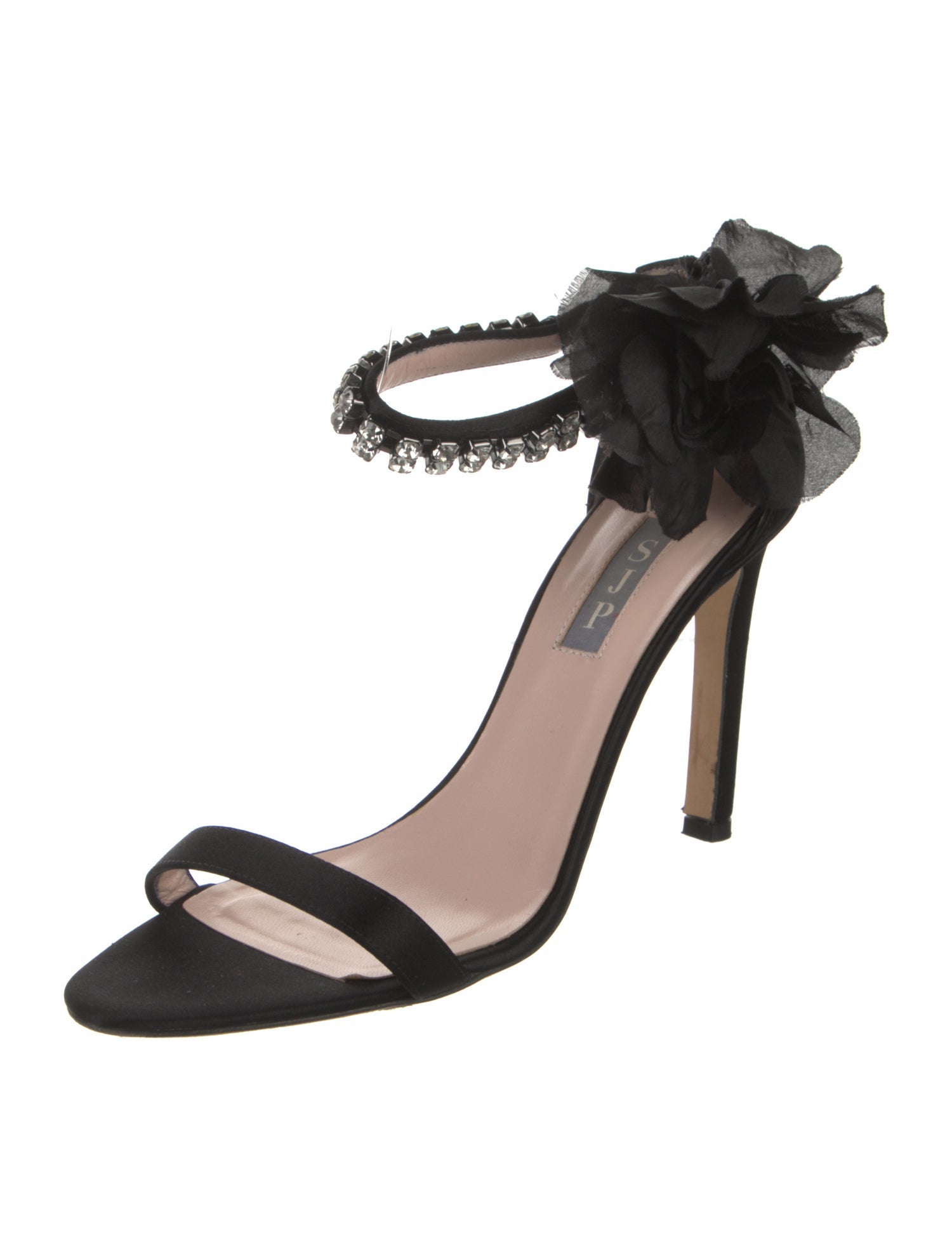Sarah Jessica Parker Satin Crystal Embellishments Sandals