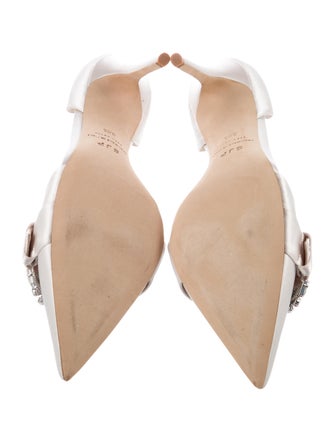 Sarah Jessica Parker Satin Crystal Embellishments D'Orsay Pumps