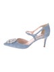 Sarah Jessica Parker Suede Crystal Embellishments D'Orsay Pumps