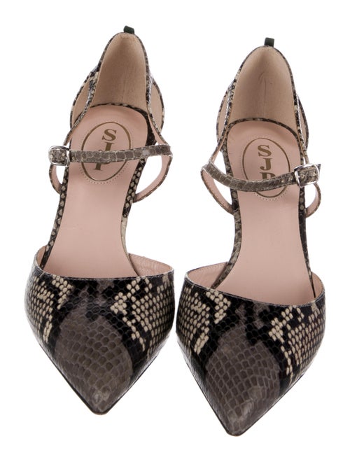 Sarah Jessica Parker Leather Animal Print D'Orsay Pumps