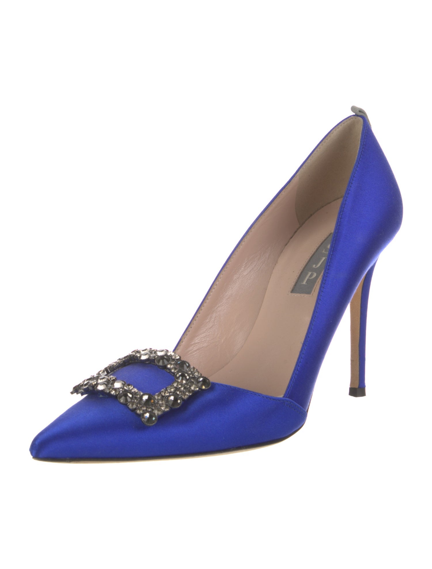 Sarah Jessica Parker Satin Crystal Embellishments D'Orsay Pumps