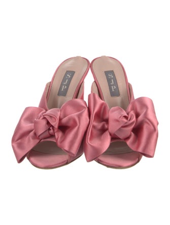Sarah Jessica Parker Satin Bow Accents Slides