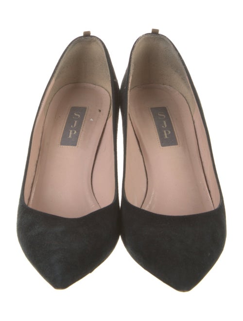 Sarah Jessica Parker Suede Grosgrain Trim Pumps