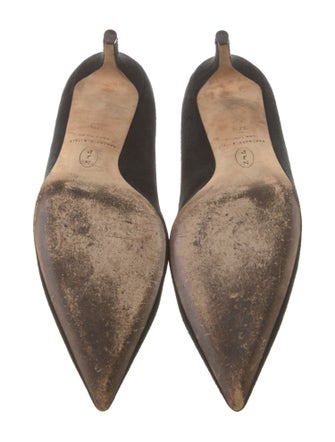 Sarah Jessica Parker Suede Grosgrain Trim Pumps