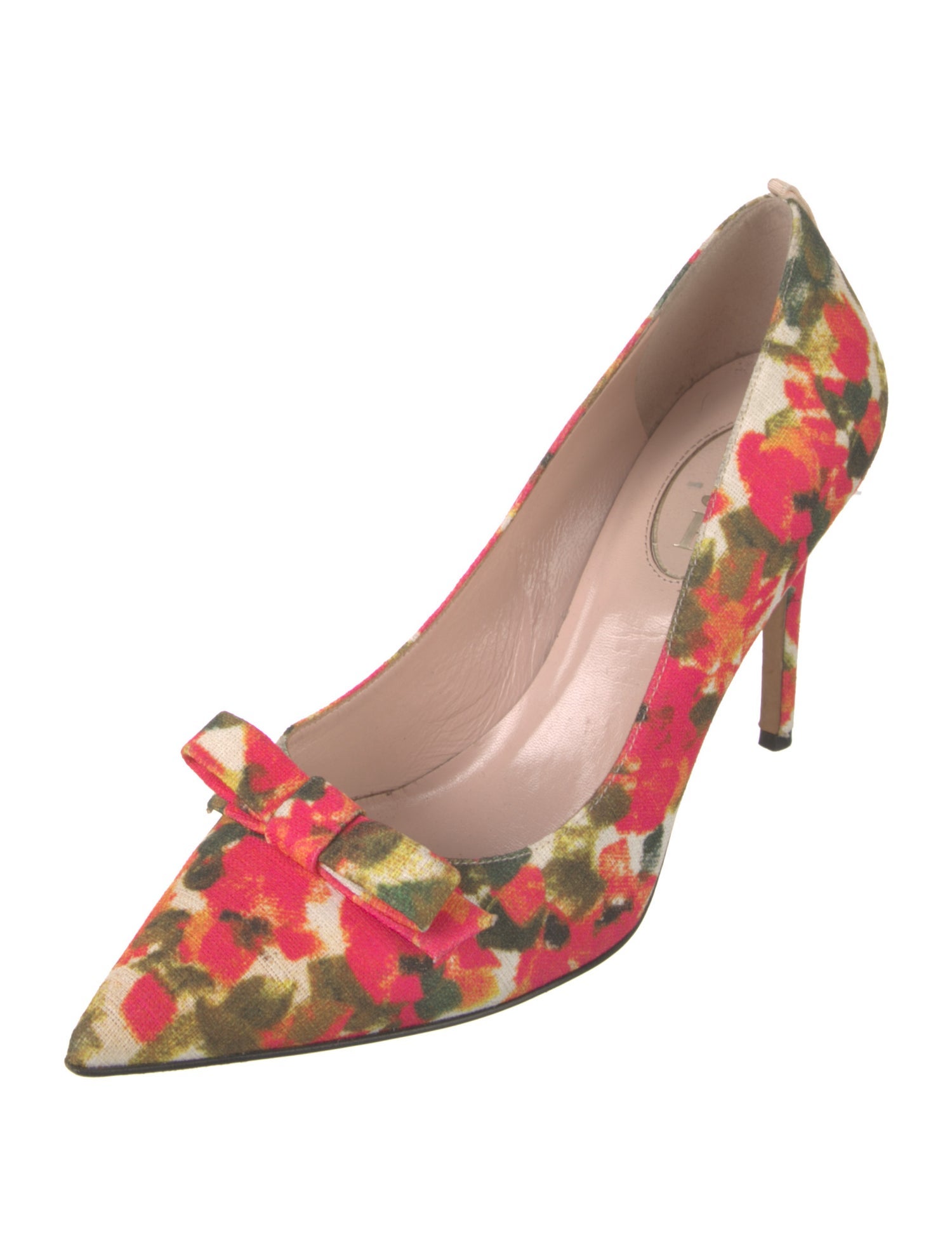 Sarah Jessica Parker Floral Print Bow Accents Pumps
