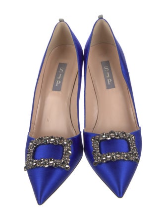 Sarah Jessica Parker Satin Crystal Embellishments Pumps