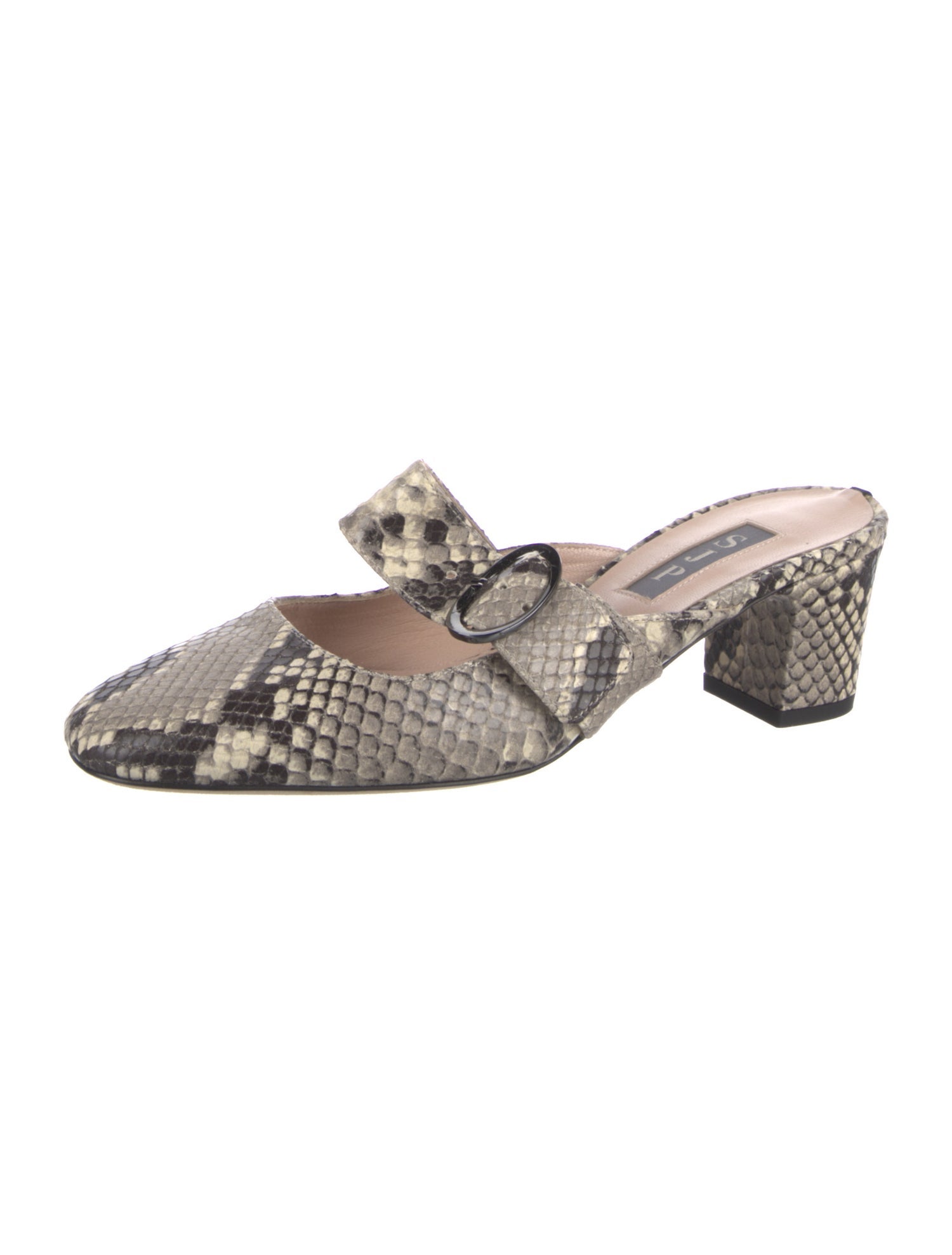 Sarah Jessica Parker Leather Animal Print Mules