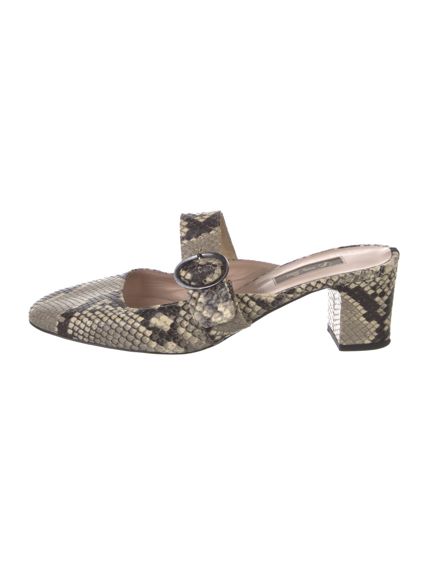 Sarah Jessica Parker Snakeskin Animal Print Mules