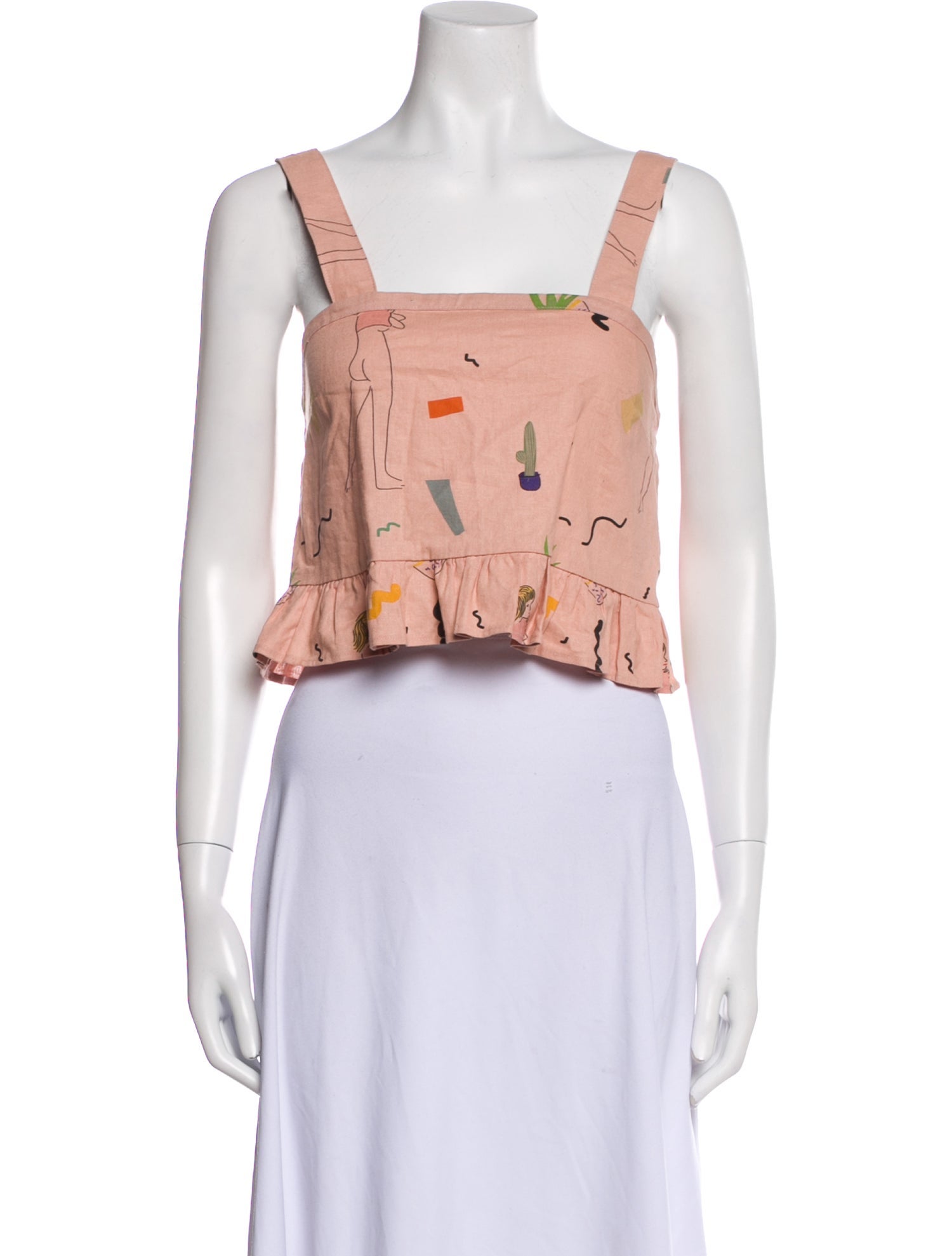 Selva Negra Linen Printed Crop Top