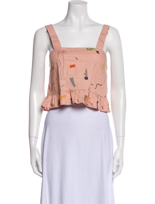 Selva Negra Linen Printed Crop Top