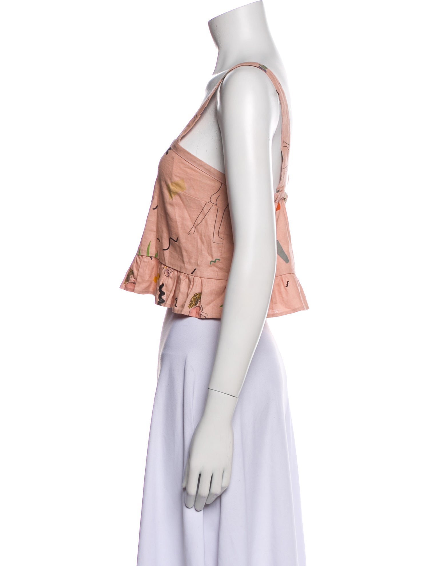 Selva Negra Linen Printed Crop Top