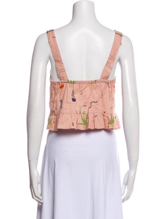 Selva Negra Linen Printed Crop Top