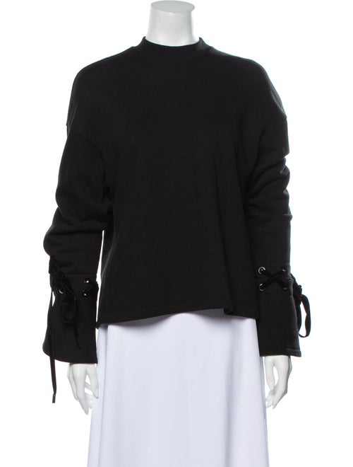Sjyp Mock Neck Long Sleeve Sweatshirt Black
