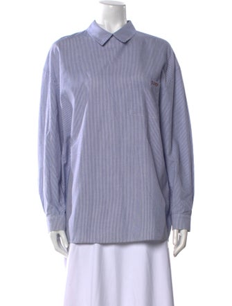 SJYP Striped Long Sleeve Button-Up Top