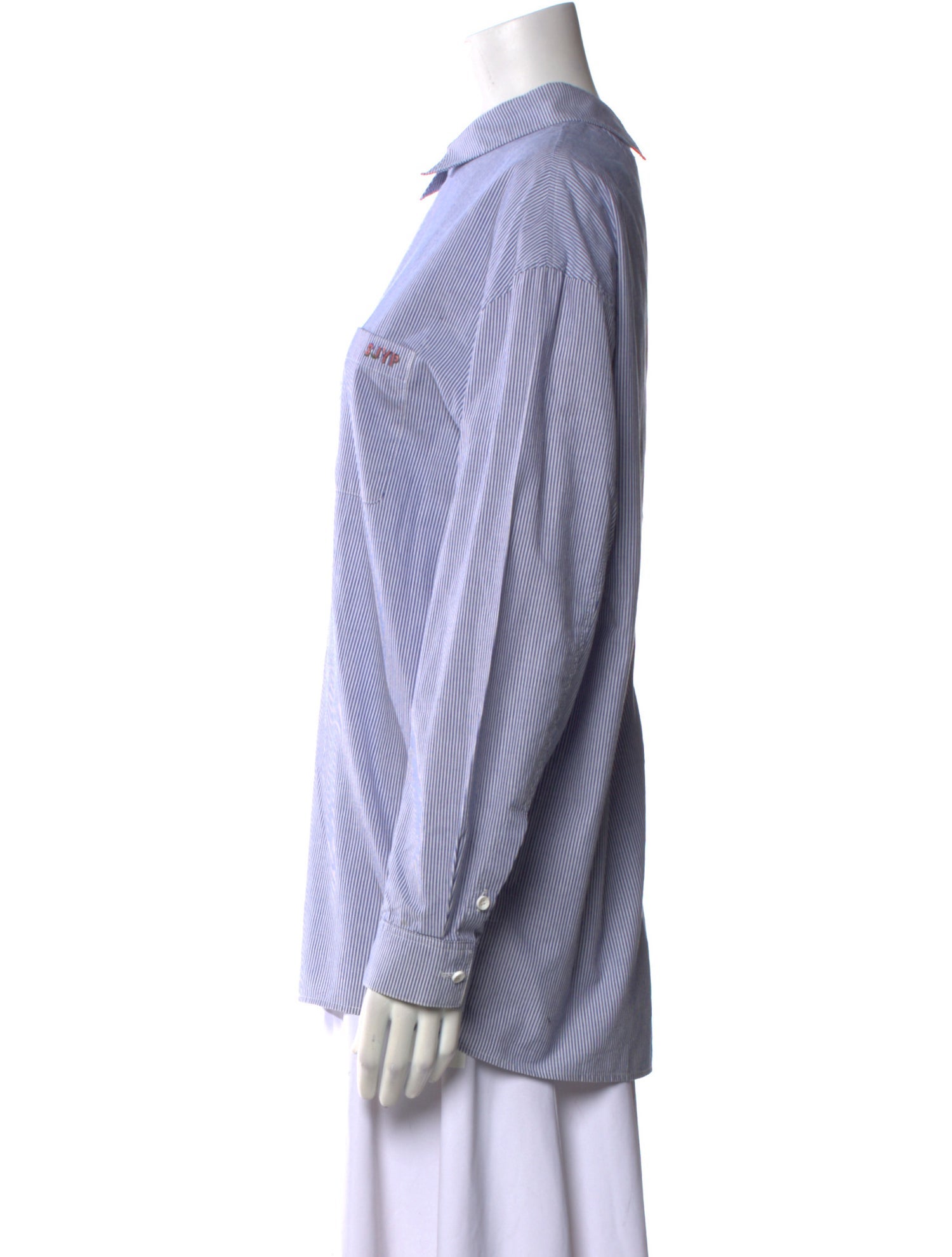 SJYP Striped Long Sleeve Button-Up Top