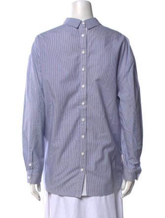 SJYP Striped Long Sleeve Button-Up Top