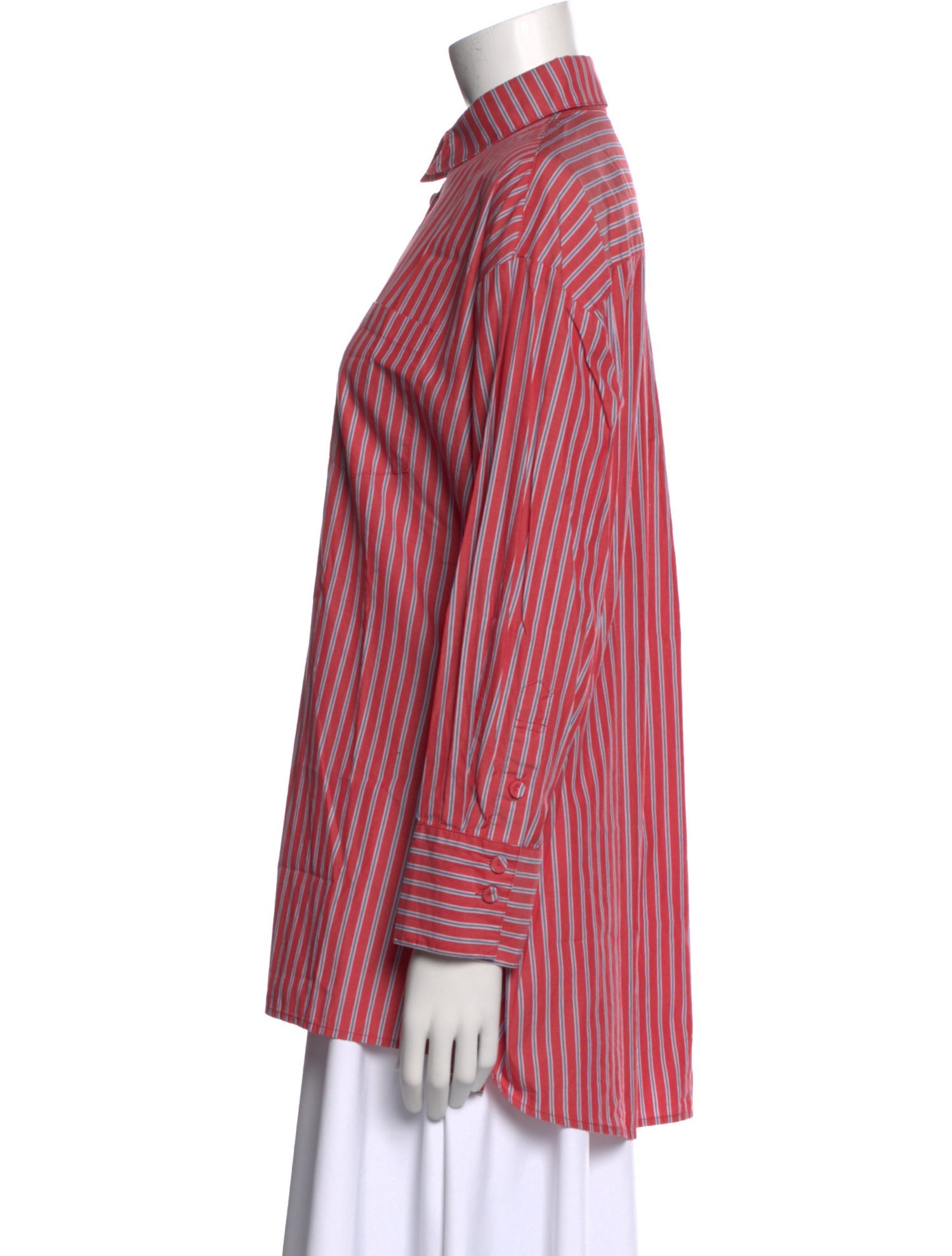 SJYP Striped Long Sleeve Button-Up Top