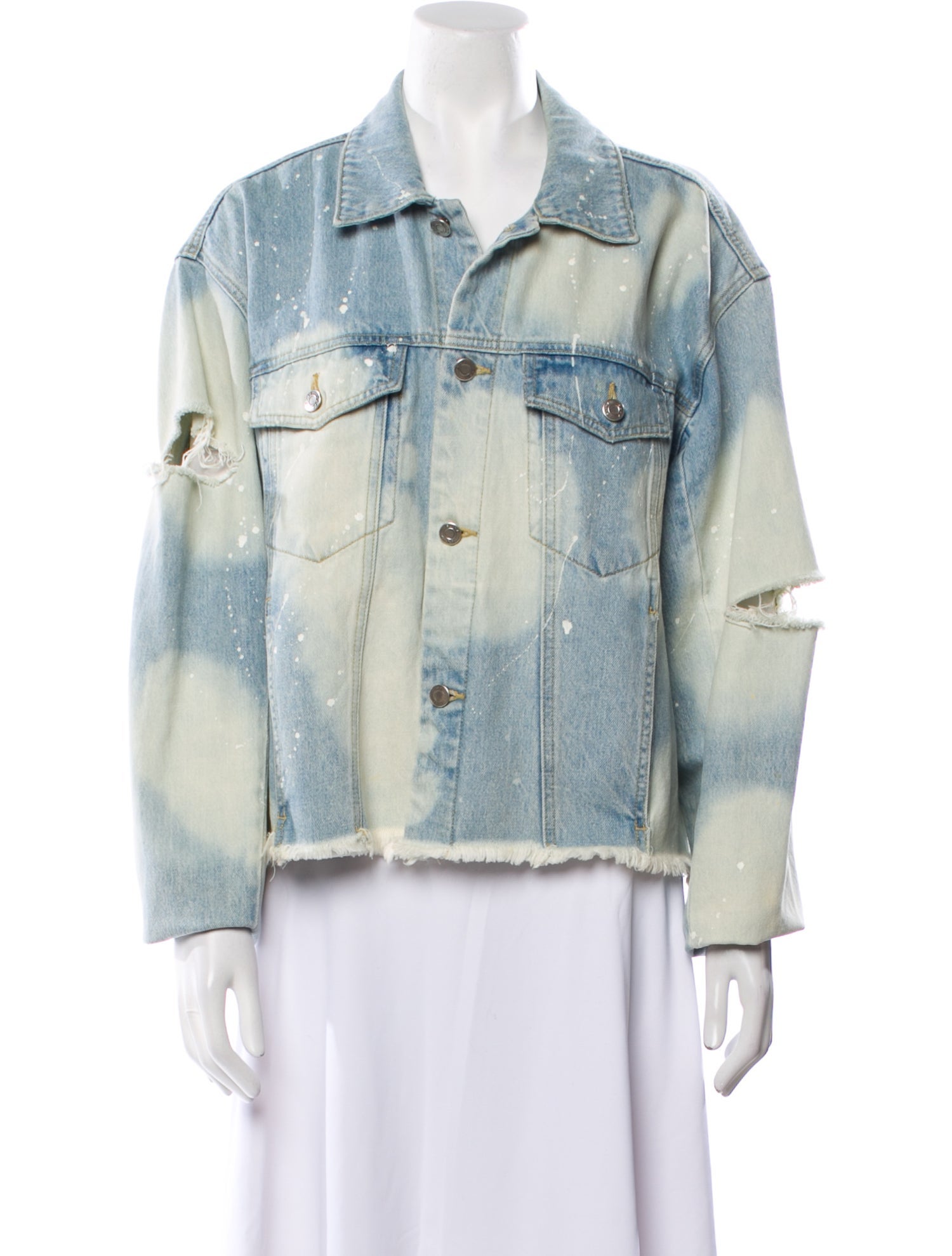 SJYP Tie-Dye Print Denim Jacket