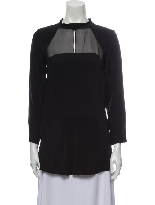 Dorothee Schumacher Silk Mock Neck Blouse Black
