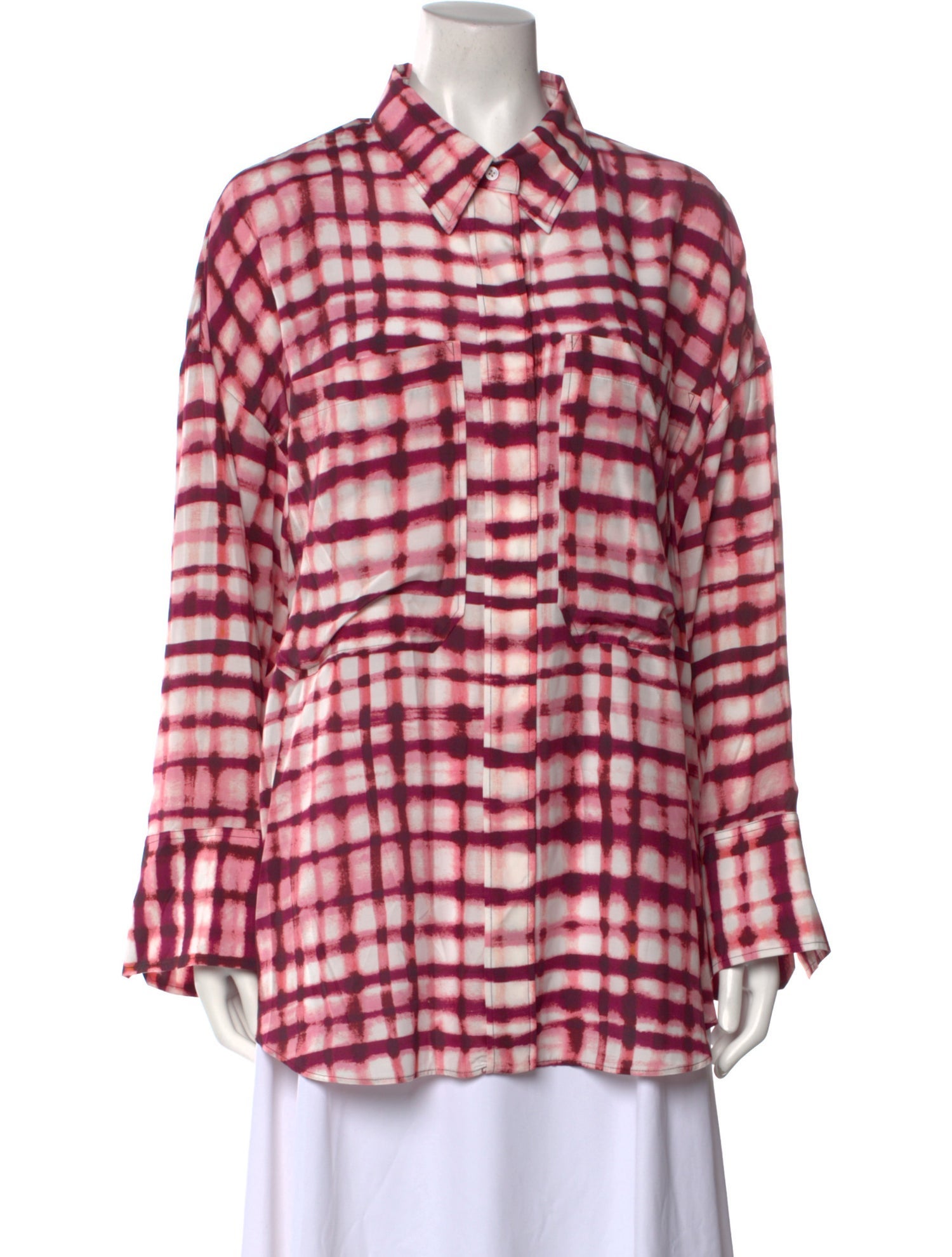 Dorothee Schumacher Plaid Print Long Sleeve Button-Up Top