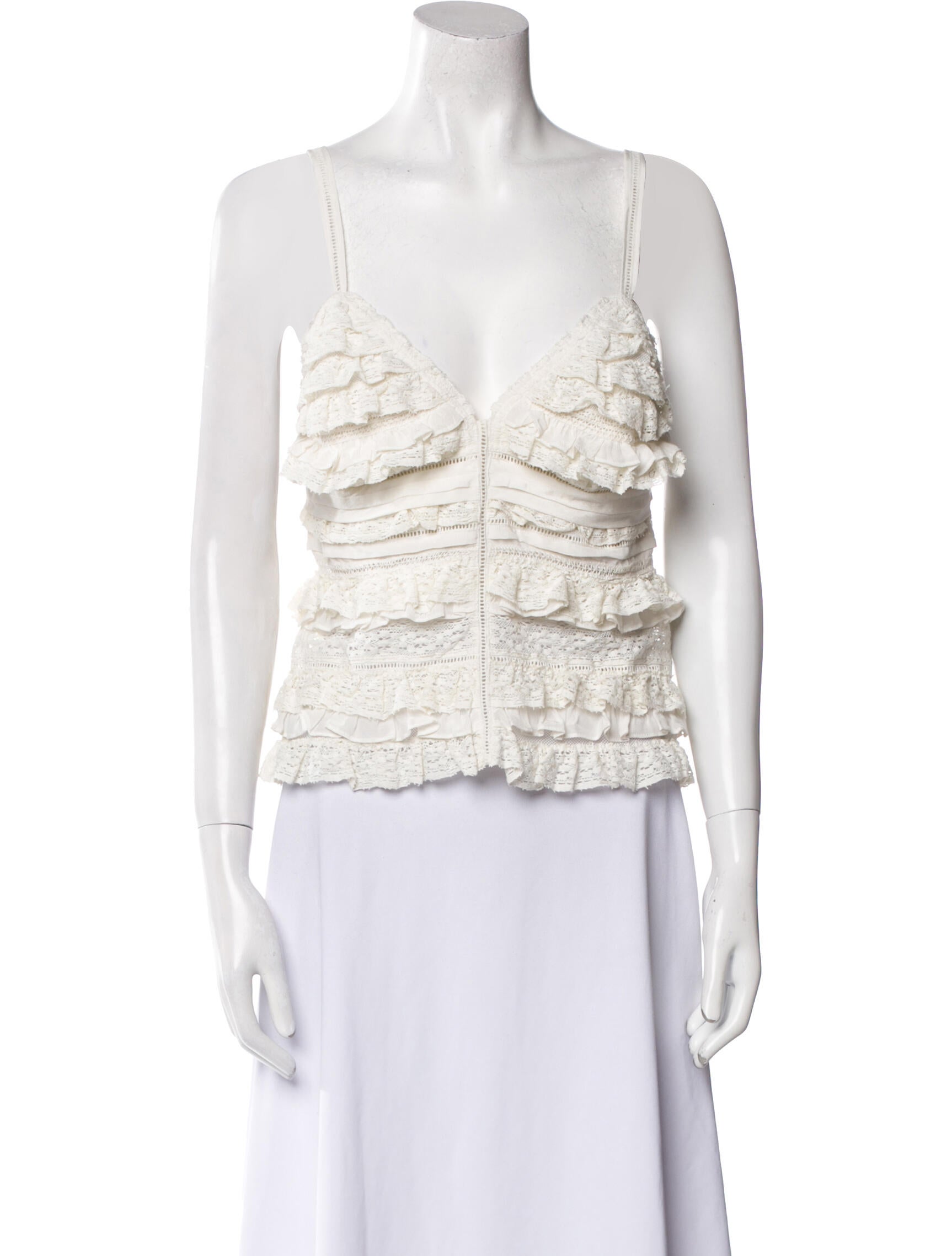 Dorothee Schumacher Lace Pattern Plunge Neckline Crop Top w/ Tags