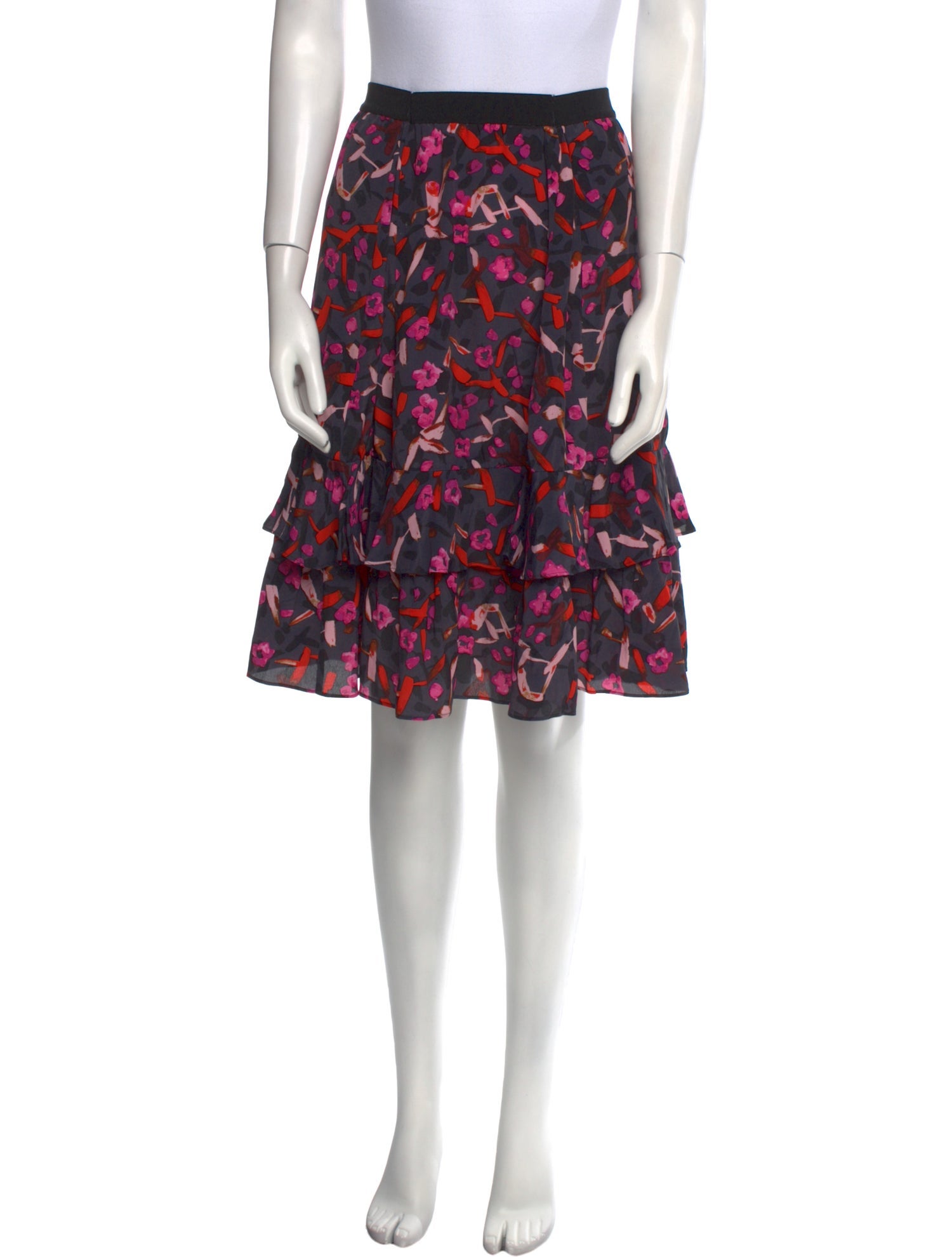 スカート Sacai Floral print skirt Bordeaux WOMEN SKIRTS | sacai Official Store サカイ オフィシャル