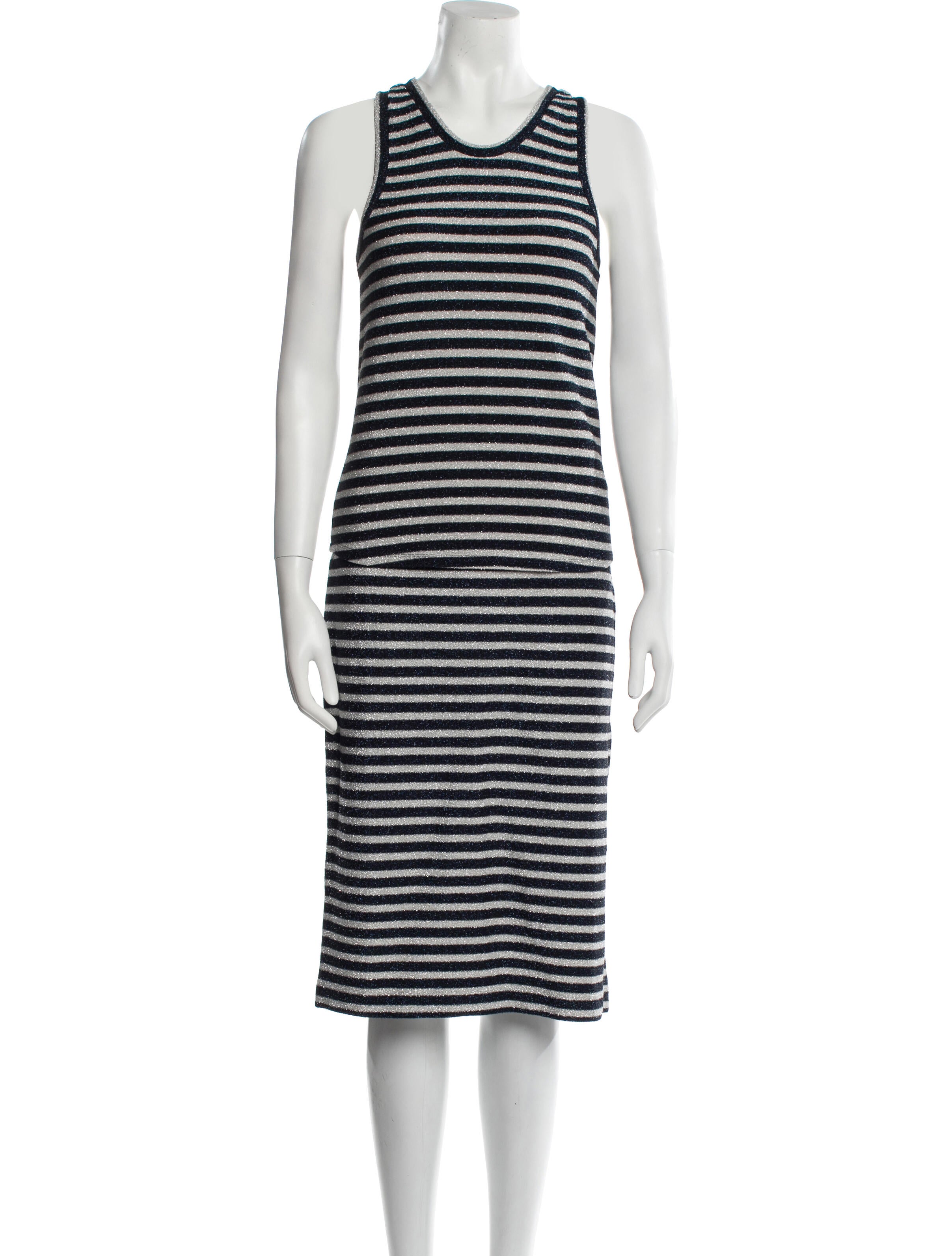 Dorothee Schumacher Striped Glitter Accents Skirt Set