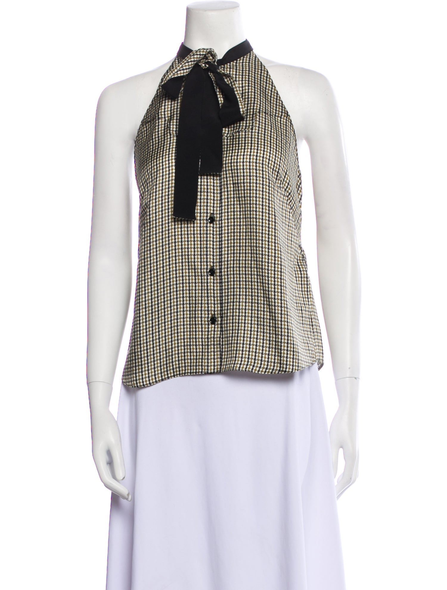 Dorothee Schumacher Silk Houndstooth Print Button-Up Top w/ Tags
