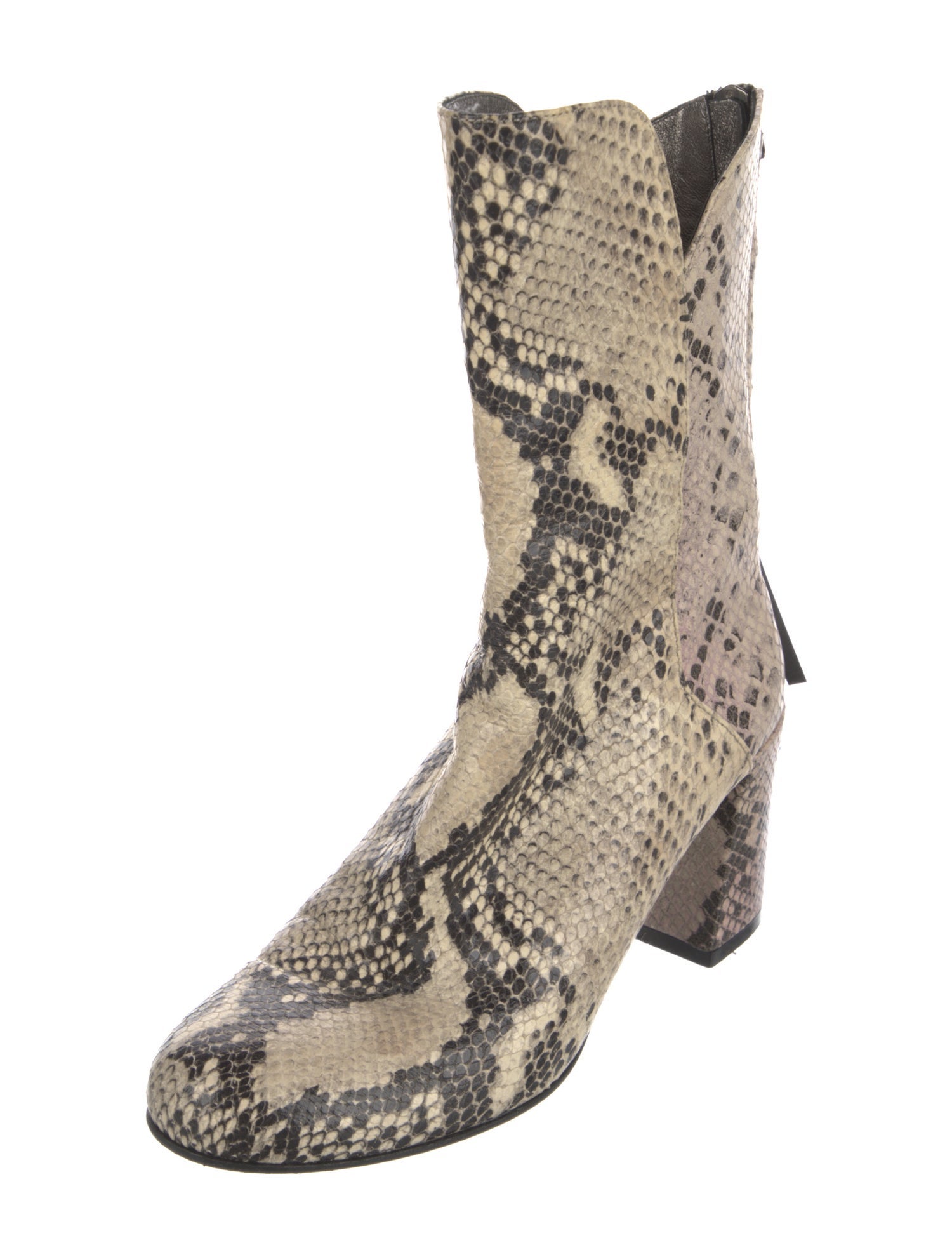 Dorothee Schumacher Embossed Leather Animal Print Combat Boots